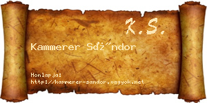 Kammerer Sándor névjegykártya