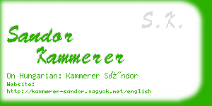 sandor kammerer business card